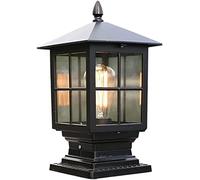 WQHPLMD Lighting Post Outdoor Garden Antique Decorative Aluminum Lamp Clear Glass Shade Die-Cast Lamp Light Fixtures IP54 Waterproof Hardwired