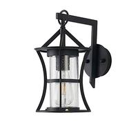 WQHPLMD Lighting Sconce Waterproof LED Outdoor Wall Lamp Iron Cylinder Glass Shade E27 Socket Decorative