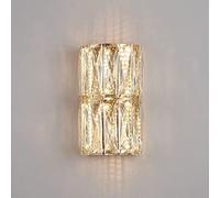 WQHPLMD Luxurious Crystal Wall Sconce Art Deco Light for Bedroom, Hallway & Living Room - Gold Metal Finish