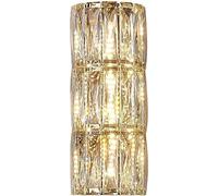 WQHPLMD Luxurious Crystal Wall Sconce Art Deco Light for Bedroom, Hallway & Living Room - Gold Metal Finish