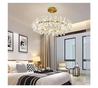 WQHPLMD Luxury Flower Crystal Chandelier - Rings Hanging Lamp Indoor Lighting Home Deco Compatible with Living Room Bedroom Restaurant(Dia 60cm)