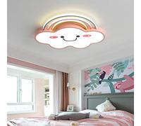 WQHPLMD Machine Acrylic Rainbow Cloud Flush Light Cartoon Blue Large LED Ceiling Mount Lamp Creative Personality Smile Face Ceiling Light for Bedroom Girls Room Study roomlight