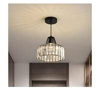 WQHPLMD Machine Chandeliers LED Crystal Art Single Head Chandelier Black Europe Style créatif Luxury Loft Staircase Cafe Corridor Aisle E27 Lights Pendant Lights