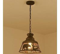WQHPLMD Machine Creative Retro Industrial Chandelier Personality Wrought Iron Hollow Carved Animal Bear Figure Ceiling Chandelier Personality Bar Restaurant Chandelier e27 loft Decorative Chandelier