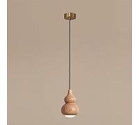 WQHPLMD Machine Gourd Pendant Lamp, Personalized Dining Room Lamp, Scandinavian Light Luxury Minimalist Pendant Lamp, Solid Wood Dining Table Lamp, All Copper Atmospheric Bar Bedside Lamp