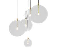 WQHPLMD Machine LED Dining Table Chandelier, g9 LED Pendant Light artificially Blown Transparent Glass Ceiling Light Dining Room Living Room Bedroom Adjustable Ceiling Pendant Light