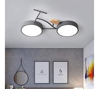 WQHPLMD Machine LED 's Room dimmable Ceiling Lamp, Wooden Acrylic lampshade Wrought Iron Creative Decorative Lamp, Boy and Girl Bedroom Kindergarten Chandelier
