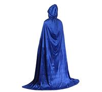 WQHPLMD Masquerade Halloween Vampire Adulte Capes Velvet Tissu Robes Hooded Black Red Cloak Full Longue Cosplay, Bleu, 1,1 m