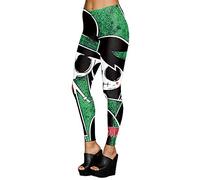 WQHPLMD Masquerade Halloween Yoga Leggings for Women Compression Skinny Stretch Crays Colls High Waist 3D Sport Running Gym Workout Fitness Plus Taille Pantalon Ladies Pumpkin, Greenwhite, M
