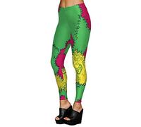 WQHPLMD Masquerade Halloween Yoga Leggings for Women Compression Skinny Stretch Crays Colls High Waist 3D Sport Running Gym Workout Fitness Plus Taille Pantalon Ladies Pumpkin, GreenYellow, M