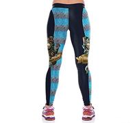 WQHPLMD Masquerade Halloween Yoga Leggings for Women Compression Skinny Stretch Stretch Crayon Coll Night Waist 3D Sport Running Gym Workout Fitness Plus Taille Pantalon Ladies Pumpkin, Zombie Cat, L