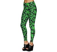 WQHPLMD Masquerade Halloween Yoga Leggings for Women Compression Skinny Stretch Stretch Crayon Colls High Waist 3D Sport Running Gym Workout Fitness Plus Taille Pantalon Ladies Pumpkin, Vert, Petit