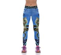 WQHPLMD Masquerade Halloween Yoga Leggings for Women Compression Skinny Stretchy Crays Coll Nights High Sport 3D Running Gym Workout Fitness Plus Taille Pantalon Ladies Pumpkin, Cat Mignon, * L