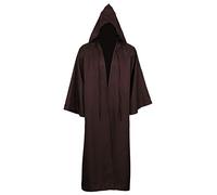 WQHPLMD Masquerade Men Halloween Costume Tunique à Capuche Robe Cloak Knight Gothic Fancy Doix Cosplay Tenue, Brown, ** - Large