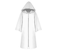 WQHPLMD Masquerade Unisexe Adult Grim Reaper Costume - Corde d'halloween effrayante avec Capot pour la décoration de la fête de Cosplay d'halloween, Blanc, ** L