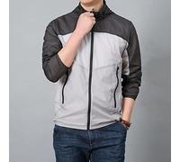 WQHPLMD Mens Jacket Hooded Coat Outdoor Hiking Camping Fishing Quick Dry Breathable Outwear (Color : Argento, Size : M)