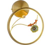 WQHPLMD Minimalist Copper Brass Wall Sconce with Acrylic Lampshade for Home Decor