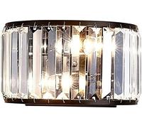 WQHPLMD Minimalist Crystal Wall Lantern for Bedroom, Living Room and Dining Room - Decorative Iron Sconce with LED Lighting