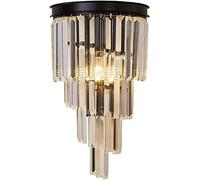 WQHPLMD Minimalist Gold & Black Crystal Wall Light for Living Room Decoration - 25cm x 42cm