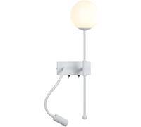 WQHPLMD Minimalist Gooseneck LED Spotlight with White Glass Shade - Living Room and Bedroom