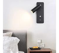 WQHPLMD Minimalist LED Reading Sconce for Bedside Minimalist Wall Light with USB Charging Port