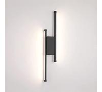 WQHPLMD Minimalist Nordic Black/White Metal Wall Sconce with LED Linear Strip Lights - Compact Bedroom and Living Room Lighting