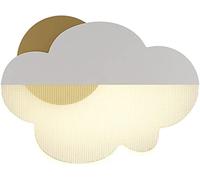 WQHPLMD Nordic Cloud Wall Sconce for Bedroom and Living Room - Warm Gold LED Dimmable Light Fixture