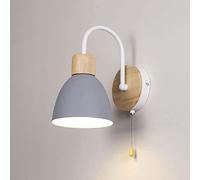 WQHPLMD Nordic Iron Wall Sconce with Pull Chain for Study Room, Living Room - 27CM High