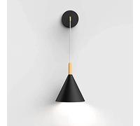 WQHPLMD Nordic Metal Sconce with Wooden Shade - Living Room and Bedroom Decorative Lighting