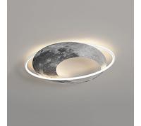 WQHPLMD Nordic Moon Rond LED Encastré Décoration Maison Plafonnier Dimmable Moderne Luminaire Chambre Lumières pour Enfants Garçon Fille Chambre Noir Cuisine Plafonnier pour Salle à Manger Salon