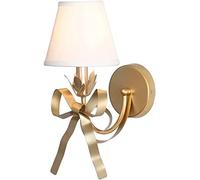 WQHPLMD Nordic Princess Bedside Sconce - Gold and Pink Fabric Light for Girls Room