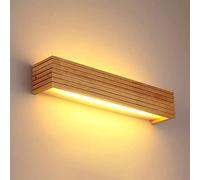 WQHPLMD Nordic Wood LED Japanese Mirror Front Light with Acrylic Lampshade - Living Room Bedroom Lamps