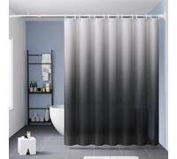 WQHPLMD Ombre Curtains Bathroom, Peva with Grommets and Hooks Gradient Black Grey, 60x72 inch Bathtub Shower Curtain for Hotel