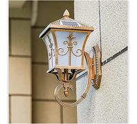 WQHPLMD Outdoor Solar Light Control Waterproof Wall Sconce Die-cast Aluminum Body Frosted Acrylic Lampshade Garden Landscape Lighting