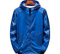 WQHPLMD Outdoor Sun Protection Clothing Men's Ultra-Thin Breathable Jacket Lightweight Outdoor Shirt Fishing Clothing (Color : Blue, Size : XX-Large)