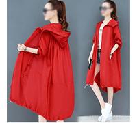 WQHPLMD Oversized Thin Sunscreen Women's Mid-Length Hooded Breathable Ice Silk Summer Coat All-Match Women's Coat (Color : D, Size : XXL Code)