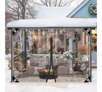 WQHPLMD Panneaux latéraux de bâche Transparente pour tonnelle, Rideaux de bâche Transparents imperméables avec Fermeture éclair, bâche en Plastique PVC de 0,5 mm, Rideaux extérieurs avec œillets,