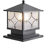WQHPLMD Paysage extérieur Pathway Light Metal Imperproof Post Light Light Pilier extérieur Lanterne avec Une Lampe de Colonne de récession de Rue en Verre en Verre pour Le Lampe à pelouse