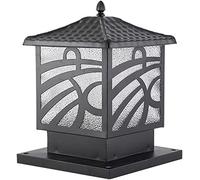 WQHPLMD Pilier Lumière extérieur Post d'éclairage Éclairage de Paysage de Cour avec Poule Pierre Pool Deck Éclairage Post Lanternes avec Verre à graines