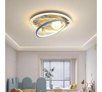 WQHPLMD Plafonnier Rond à LED pour Chambre à Coucher, décoration d'astronaute pour Enfants, plafonnier Spacemen Planet Moon Globe, plafonnier Rond pour Chambre à Coucher, Salle de Lecture pour