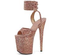 WQHPLMD Platform High-Heels 9 inches Stilettos Pumps Sandals for Women Comfy Open Toe Heeled Sandal Ankle Heels Summer Dress Shoes Origin China