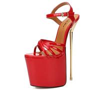 WQHPLMD Plus Size Women Pumps Platform Sandals Open Toe 22cm Stiletto Dress Shoes Pump Party Wedding Sandal Origin China