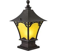 WQHPLMD Post Light Orange Anthracite Outdoor Garden Lantern with Mounting Base - 25cm/9.8in x 45cm/17.7in
