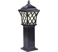 WQHPLMD Post Light Orange Anthracite Outdoor Garden Lantern with Mounting Base - 25cm/9.8in x 45cm/17.7in