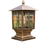 WQHPLMD Post Light Orange Anthracite Outdoor Garden Lantern with Mounting Base - 25cm/9.8in x 45cm/17.7in
