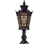 WQHPLMD Post Light Orange Anthracite Outdoor Garden Lantern with Mounting Base - 25cm/9.8in x 45cm/17.7in