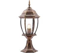 WQHPLMD Post Light Orange Anthracite Outdoor Garden Lantern with Mounting Base - 25cm/9.8in x 45cm/17.7in