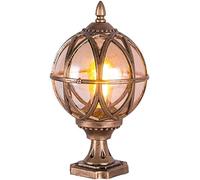 WQHPLMD Post Light Orange Anthracite Outdoor Garden Lantern with Mounting Base - 25cm/9.8in x 45cm/17.7in