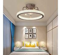 WQHPLMD Remote-Controlled Ceiling Fan Lights with Acrylic Lampshade, Three-Speed Adjustable LED Lighting for Bedroom and Living Room