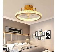 WQHPLMD Remote-Controlled Ceiling Fan Lights with Acrylic Lampshade, Three-Speed Adjustable LED Lighting for Bedroom and Living Room
